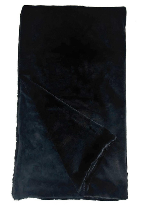 Signature Series Black Sheared Beaver Faux Fur Throws   Signature Series Black Sheared Beaver Faux Fur Throws