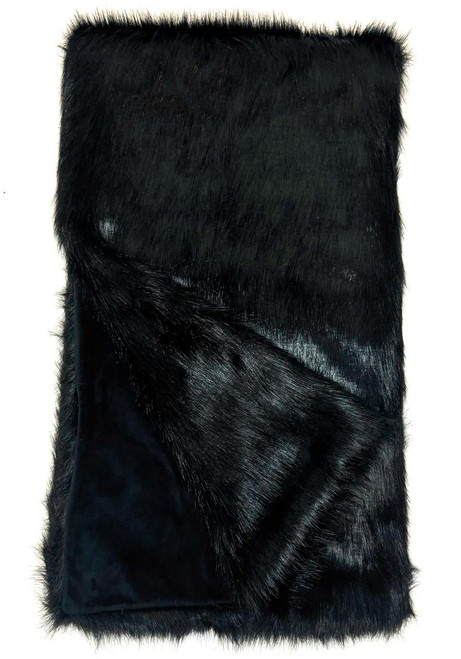  Signature Series Long Black Fox Faux Fur Throws 