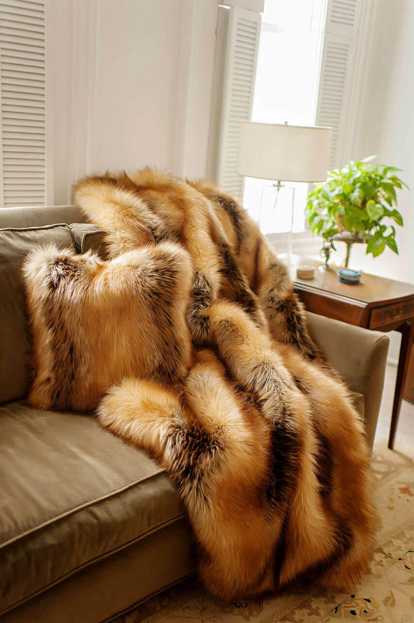 Limited Edition Red Fox Faux Fur Throws Fabulous Furs