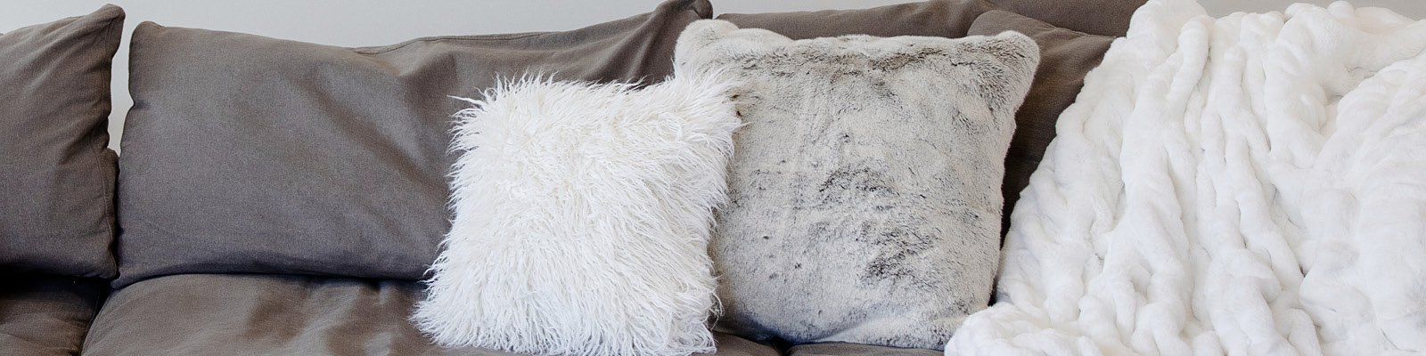 Fabulous Furs Faux Fur Throws, Pillows & Rugs Signature Faux Fur Pillow // White Tibetan Lamb (Lumbar)