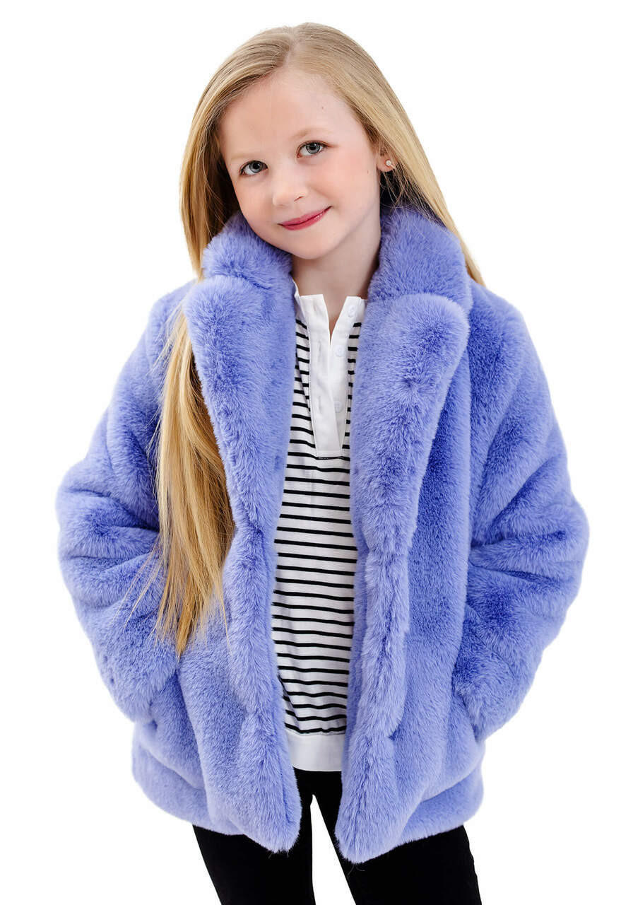 Periwinkle Faux Fur Le Mink Jacket Women's Coats & Jackets