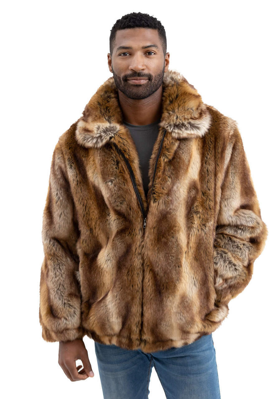 Faux fur sales jacket men