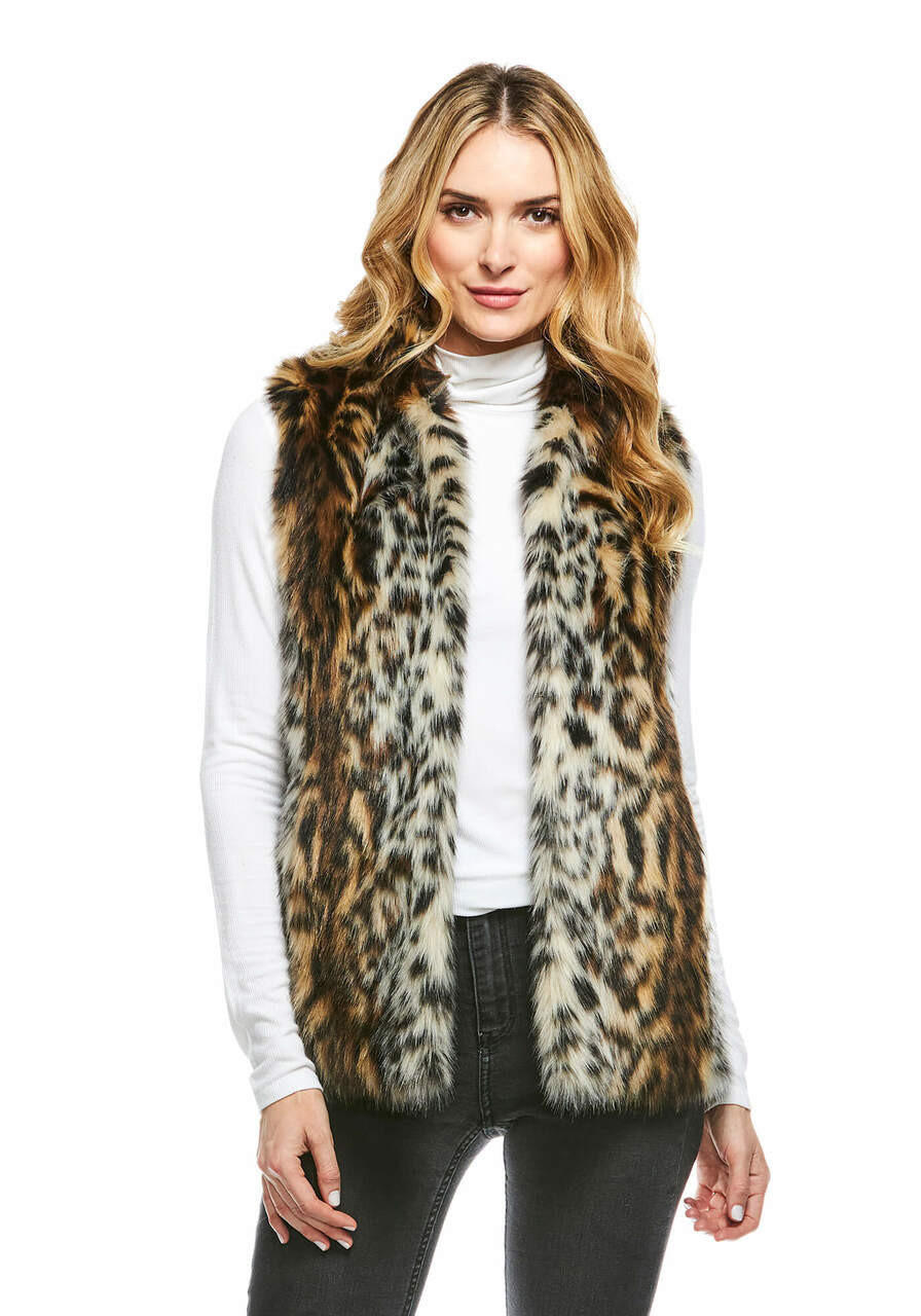 Vintage Leopard Faux Fur Hook Vest Gifts