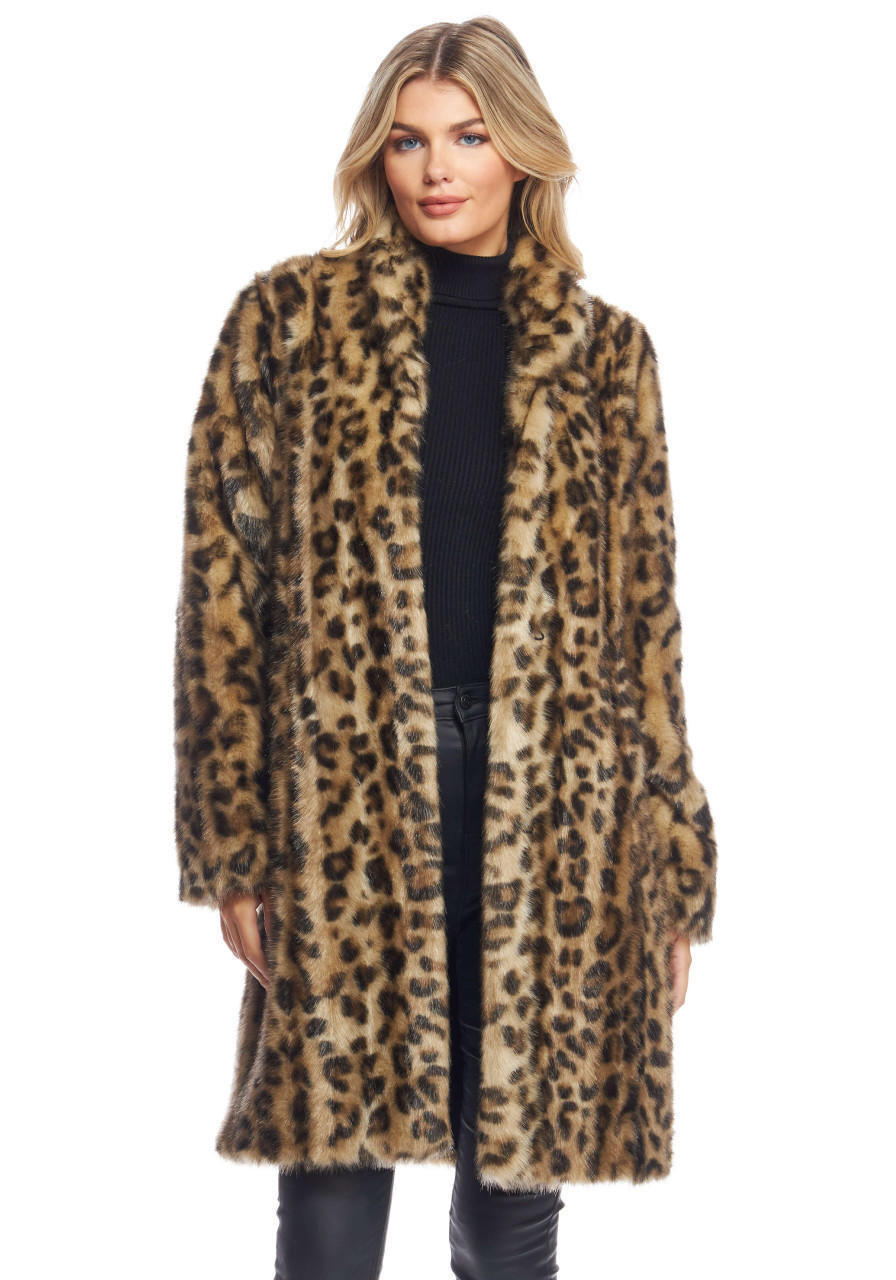 Leopard Faux Fur Le Mink Jacket Women Fabulous-Furs