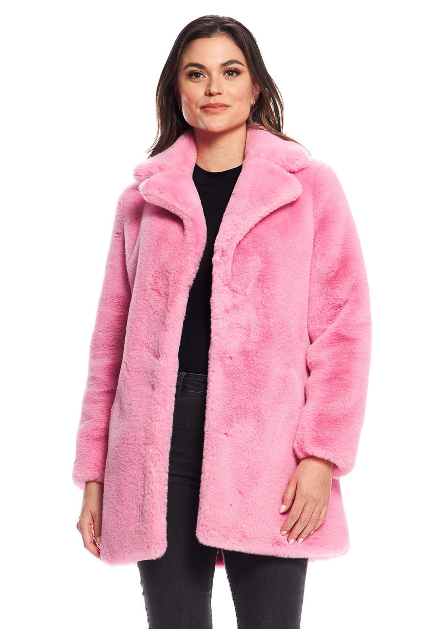 Light Pink Faux Mink Jacket - Fabulous-Furs