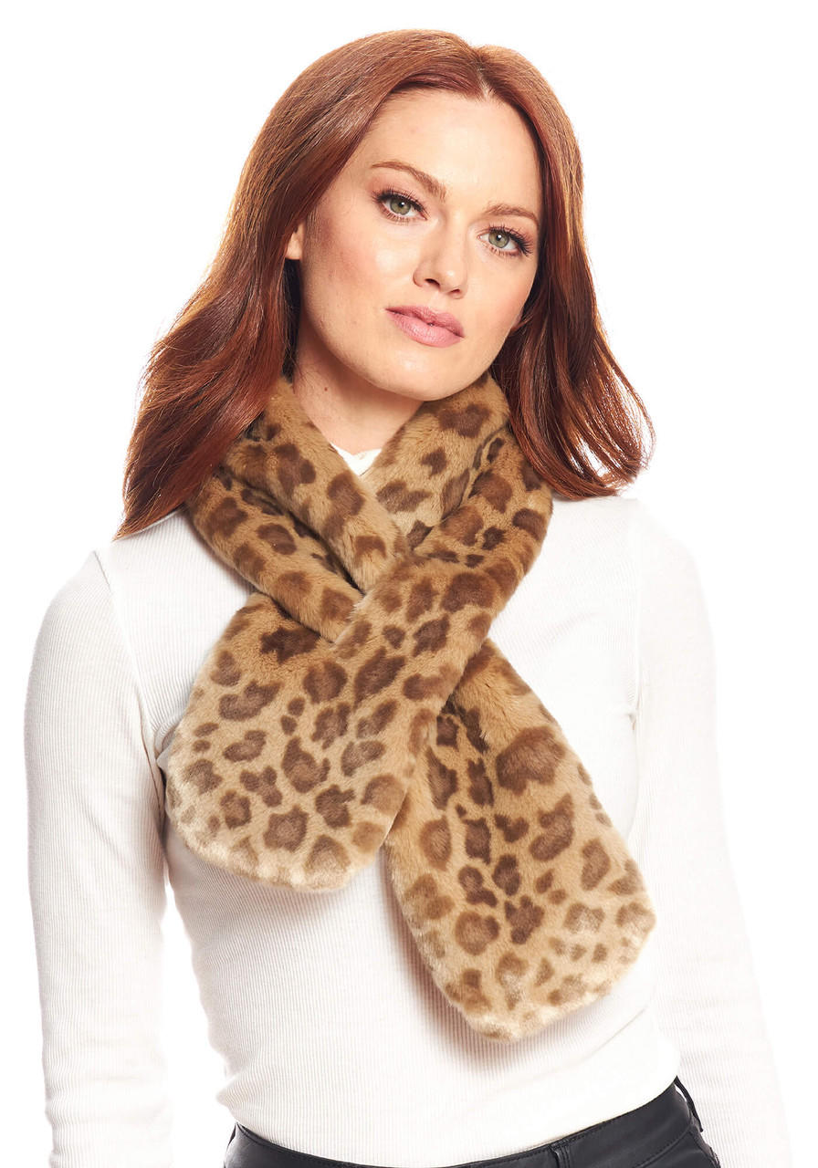 Impressions Infinitely Cozy Leopard Scarf in Taupe