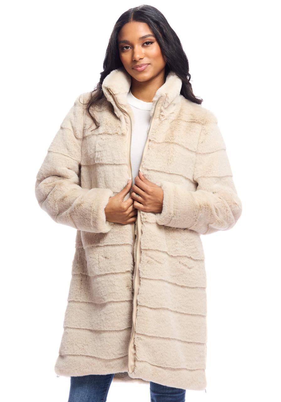 WildWorld Adventure Outdoor Faux Fur Hoodie In Cream – SMFK