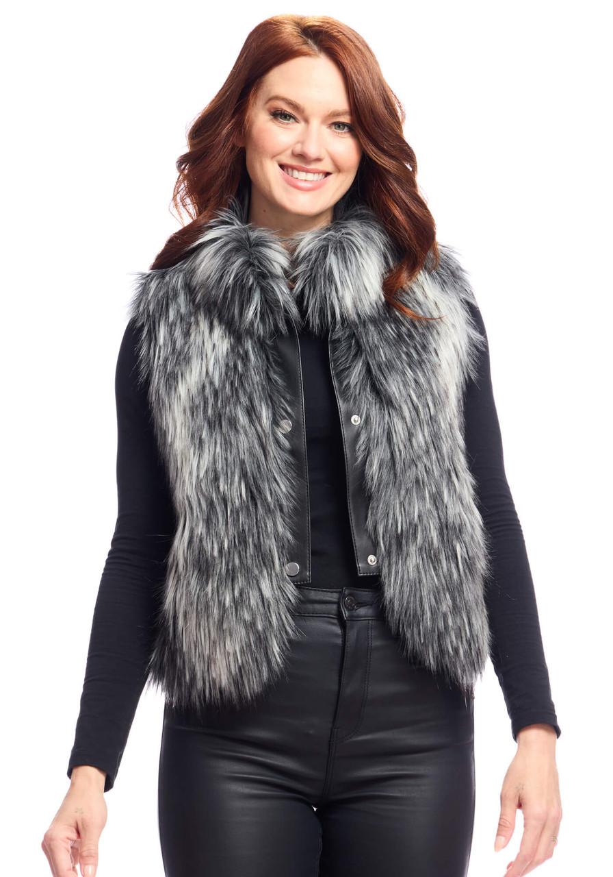 Smokey Fox Faux Fur Foxy Crop Vest - Fabulous Furs