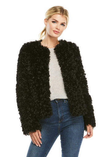 Black Lamb Faux Fur Lexie Jacket Women Fabulous-Furs