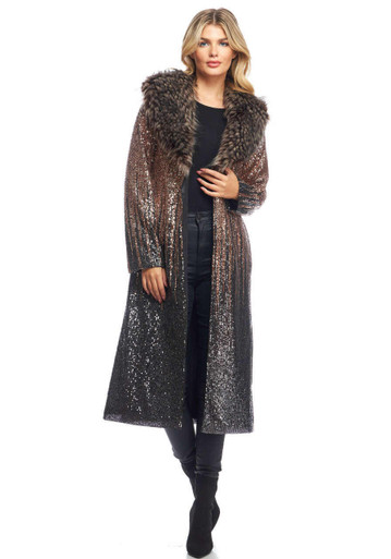 Kristina Sequin Duster Jacket Silver, Women's Jackets