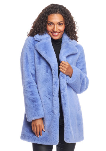 Periwinkle Faux Fur Le Mink Jacket Women's Coats & Jackets