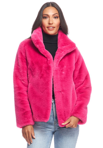 Hot Pink Faux Fur Every-Day Mink Jacket Women