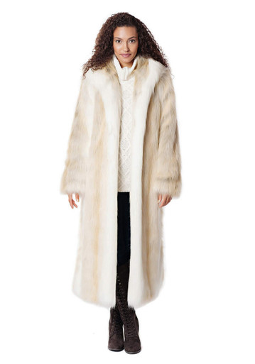 Arctic Fox Faux Fur Men's Coat | SpiritHoods S / ivory/gold/red/white/black