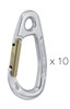 Petzl TIPTOP STAINLESS Carabiner (Pack of 10)