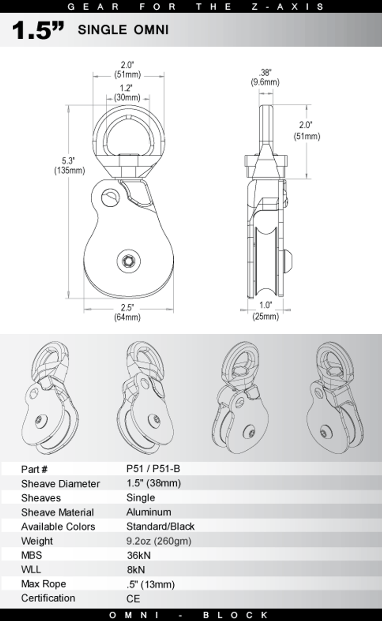 Rock Exotica Omni-Block 1.5" Pulley