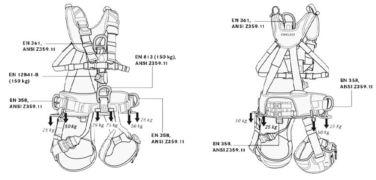 Edelrid VERTIC TRIPLE LOCK Full II Body Harness + Chest Cruiser