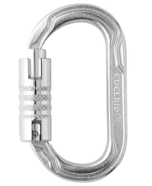 Edelrid OVAL POWER STEEL ANSI Locking Carabiner