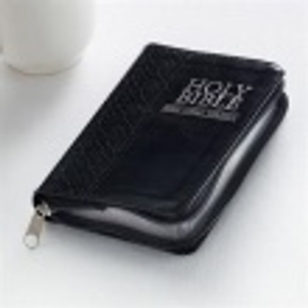 Bible Mini Pocket KJV LuxLeather Black - 105 x 150 mm Zippered -  - LuxLeather