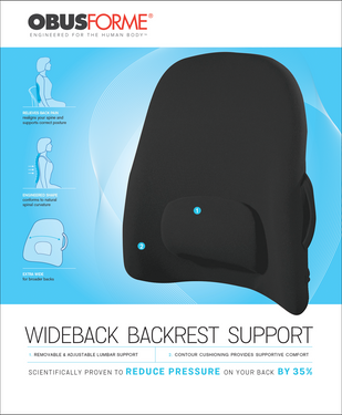 ObusForme Lowback Backrest Support - Black