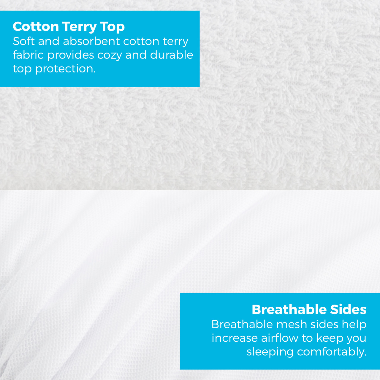 Cotton Terry Mattress Protector | Linenspa
