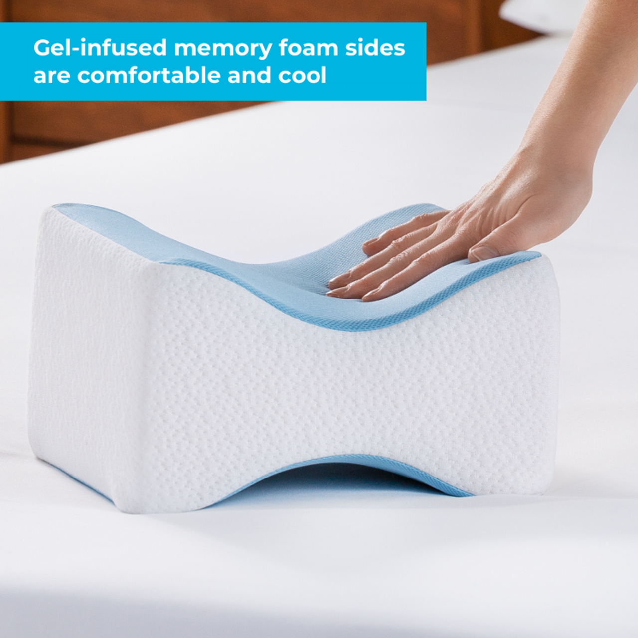 Thigh Knee Hip Pillow Memory Foam Contour Leg Side Sleep Support Washable  Cover