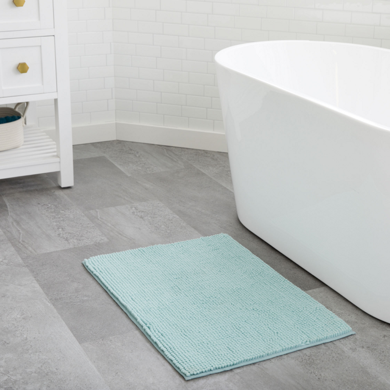 WelHome 100% Cotton Sculpted Bath Rug