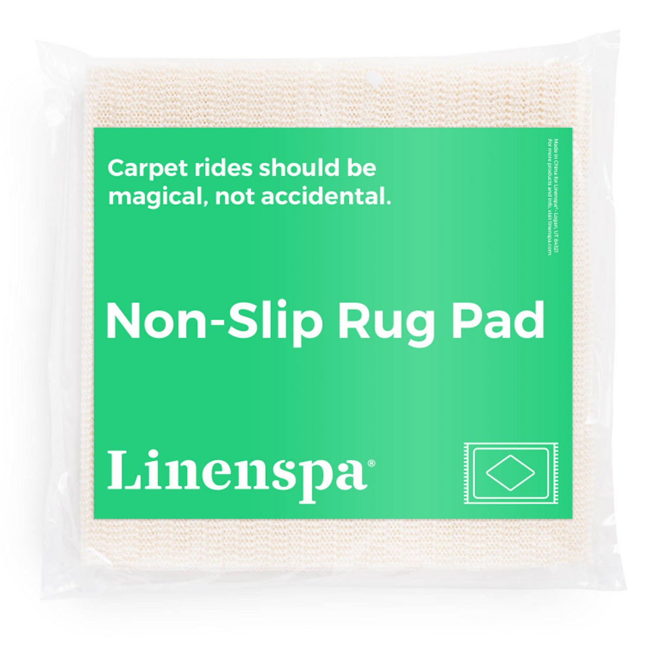 Linenspa 9 ft. x 12 ft. Rubberized Non-Slip Area Rug Pad Gripper in White