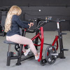 Build mid-back thickness and lat width with the Power Leverage V2 Dual Hinge Seated Row by Muscle D Fitness. Heavy-duty 11-gauge commercial plate-loaded row machine.
