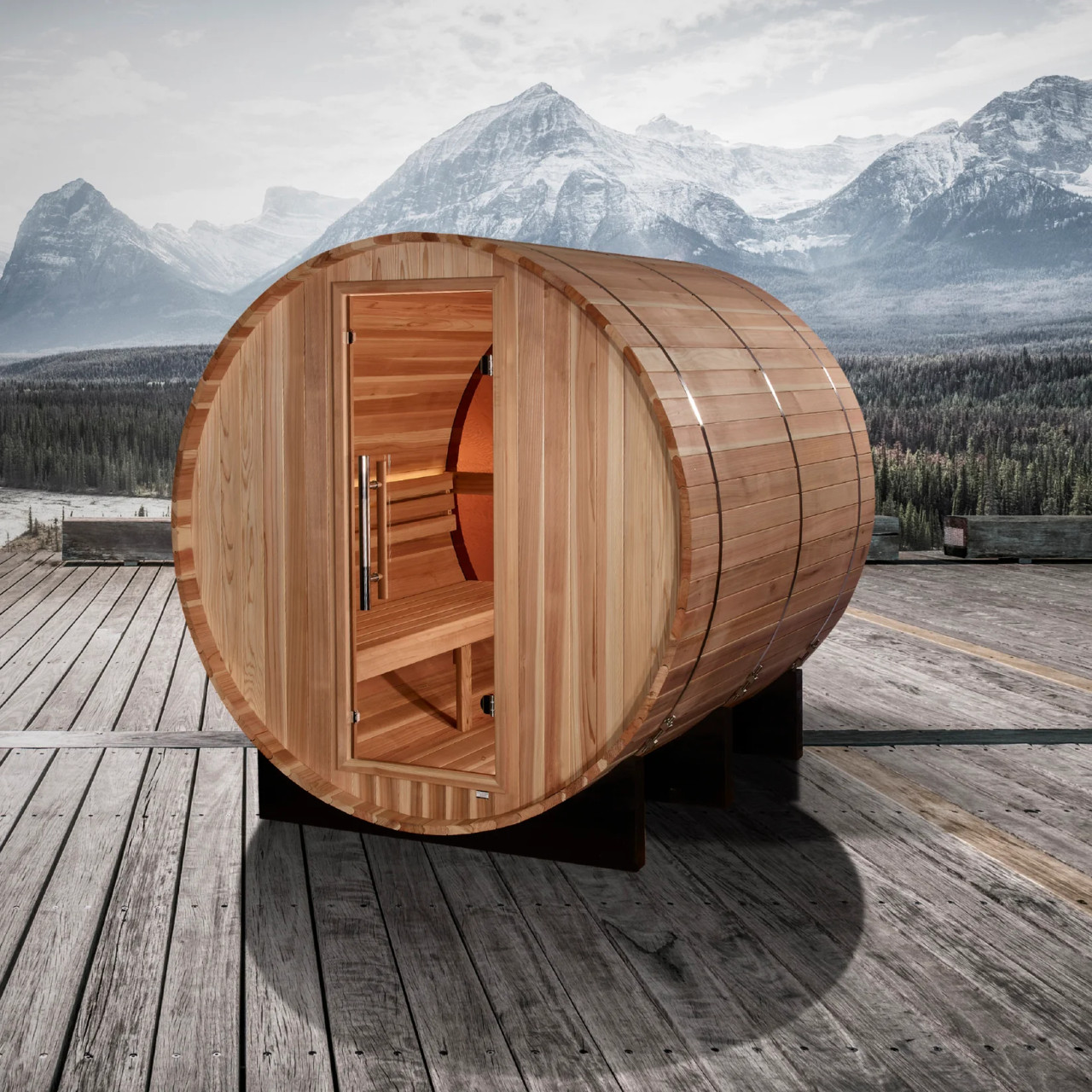 Golden Designs Klosters Traditional Barrel Outdoor Steam Sauna
