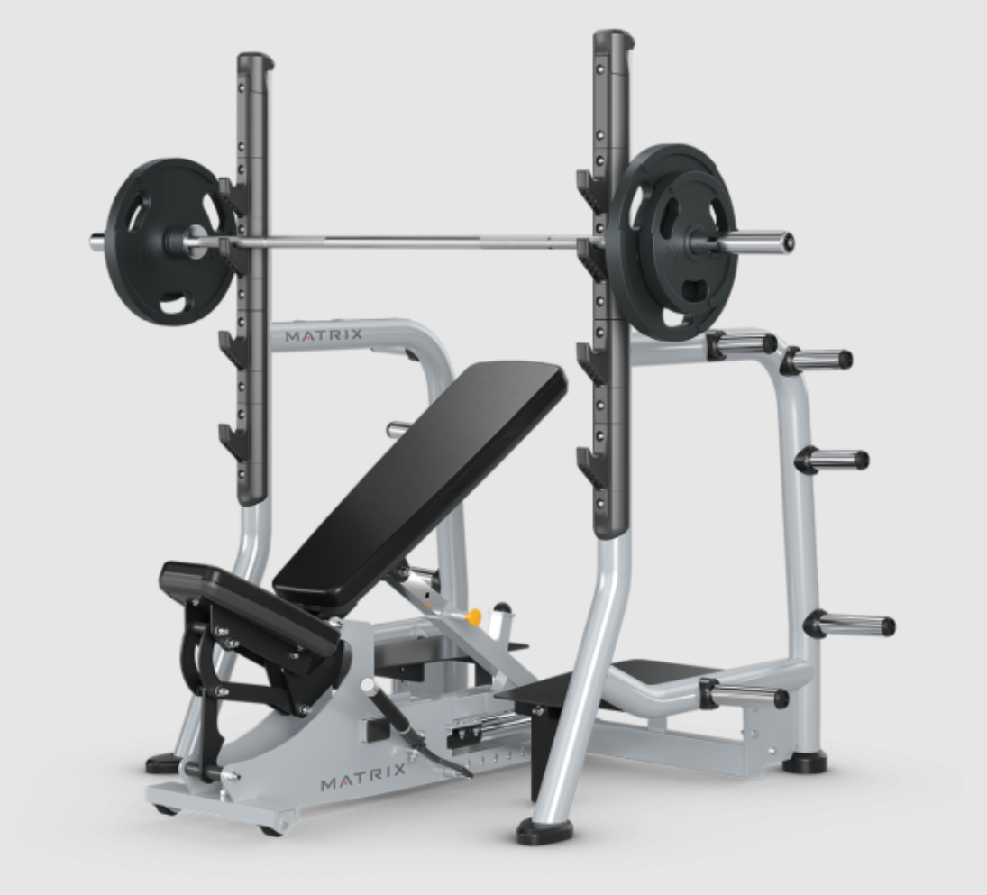 Matrix Magnum Series Flat Incline Decline 3 Way Olympic Bench | GymStore.com