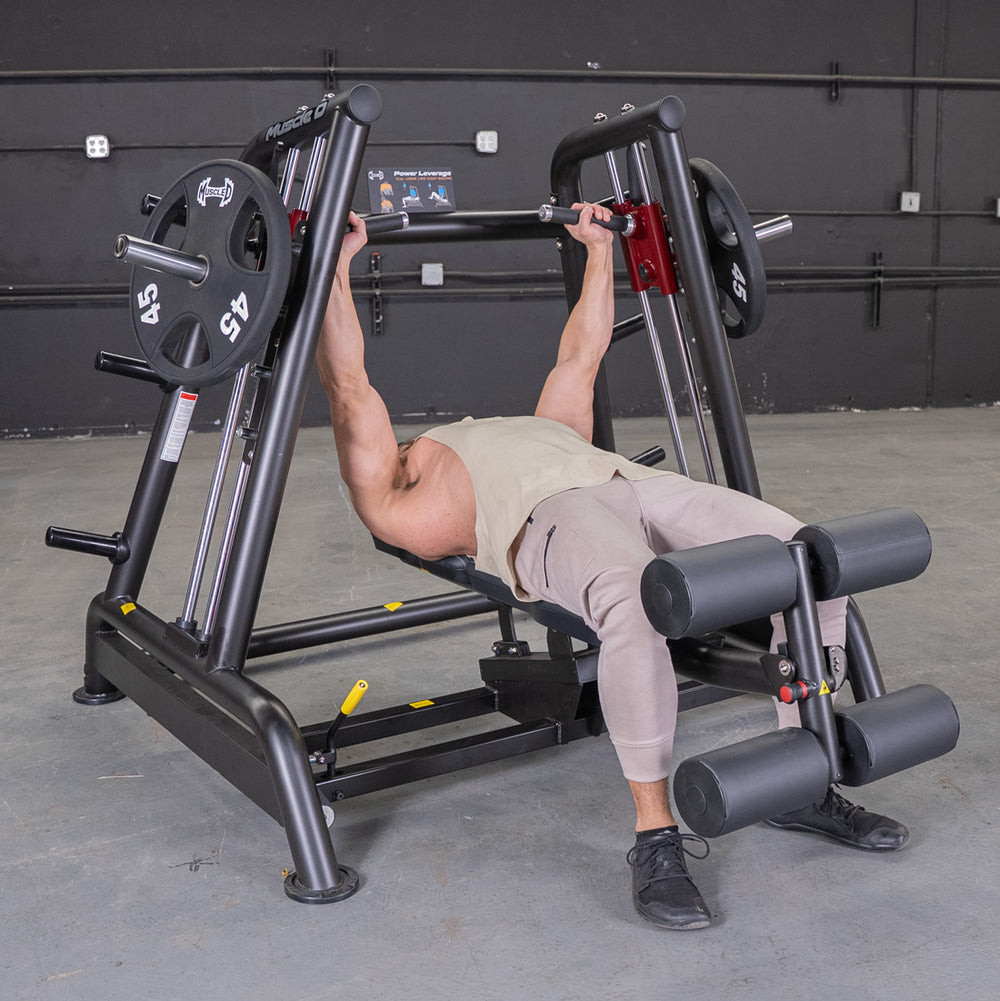Power Leverage V2 Flat / Decline Convergent Bench Machine by Muscle D Fitness