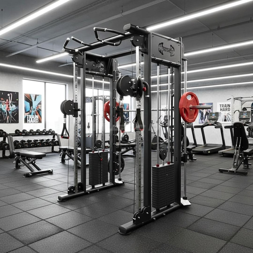 Muscle D Fitness - Dual Adjustable Pulley & Smith Machine Combo
