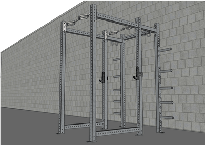 T-Grip Commercial Double Half Rack (3x3" Steel) by Muscle D Fitness