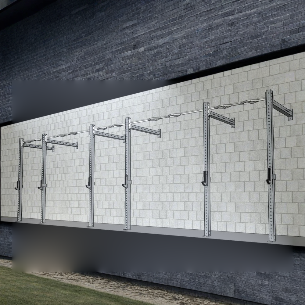Muscle D - T-Grip Commercial 24' Wall Mount Rig (3x3 Steel)