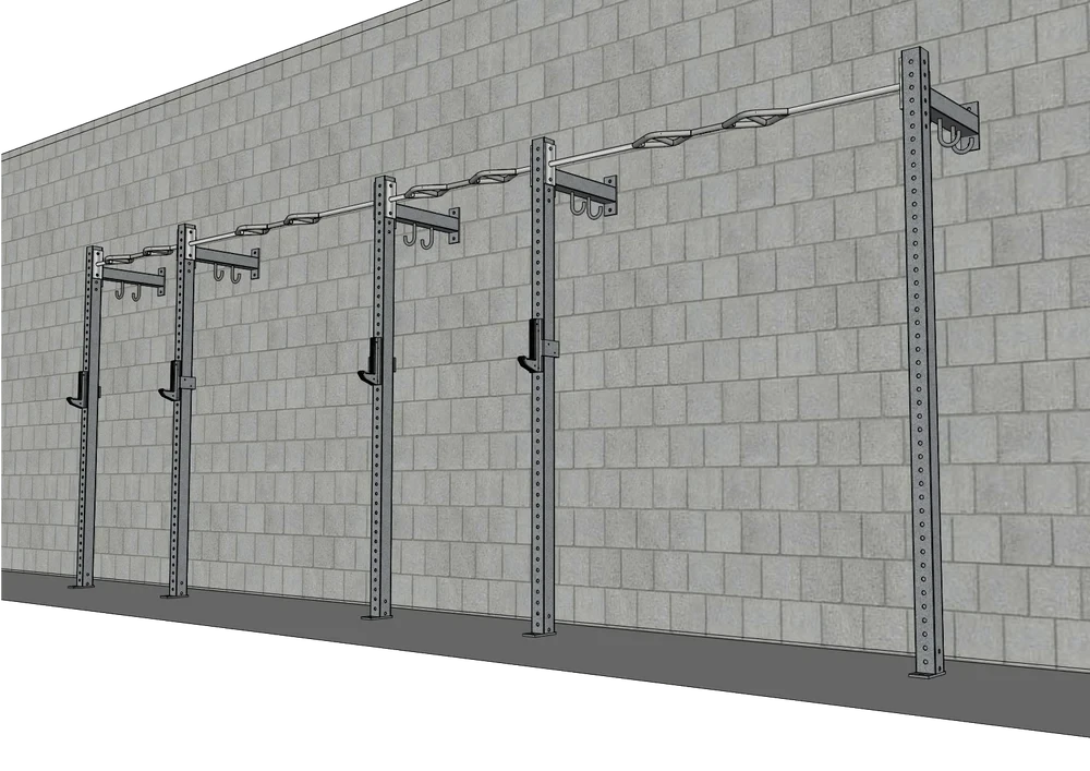 Muscle D - T-Grip Commercial 20' Low Profile Wall Mount Rig (3x3 Steel)