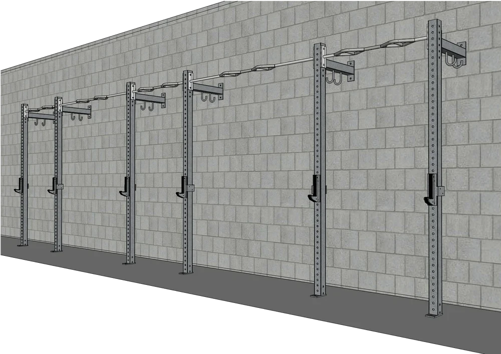 Muscle D - T-Grip Commercial 24' Low Profile Wall Mount Rig (3x3 Steel)