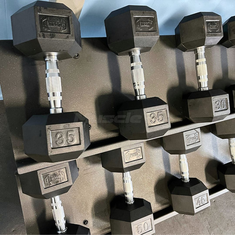Muscle D - Rubber Hex Dumbbell Set