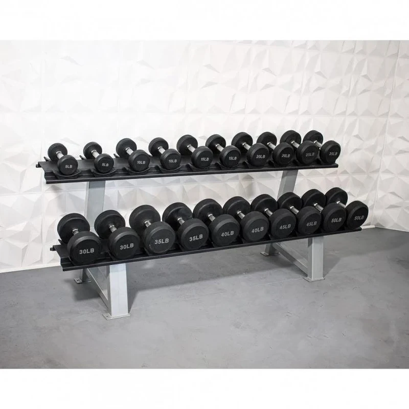 Muscle D Fitness - Pro Rubber Dumbbell Set (5 to 100 lbs)