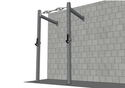 Muscle D Fitness - T-Grip Commercial 4' Wall Mount Rig (3x3 Steel)