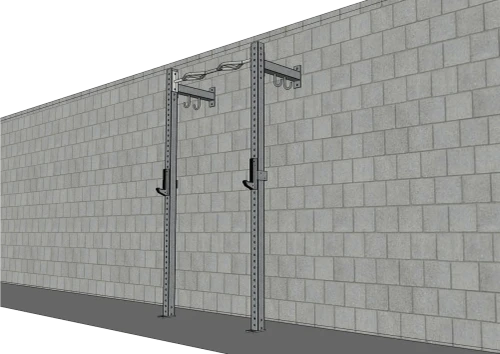 Muscle D - T-Grip Commercial 4' Low Profile Wall Mount Rig (3x3 Steel)