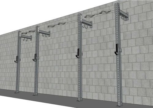 Muscle D - T-Grip Commercial 14' Low Profile Wall Mount Rig (3x3 Steel)