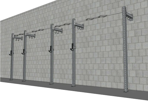 Muscle D - T-Grip Commercial 20' Low Profile Wall Mount Rig (3x3 Steel)