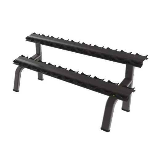 Muscle D Fitness - 2-Tier Round Tube Dumbbell Rack (Black)