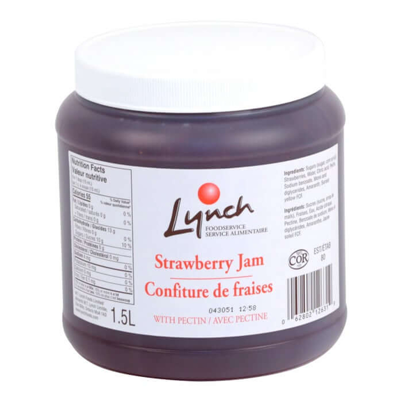 Lynch Strawberry Jam, With Pectin, Trans Fat Compliant | 1.5L/Unit, 6 Units/Case