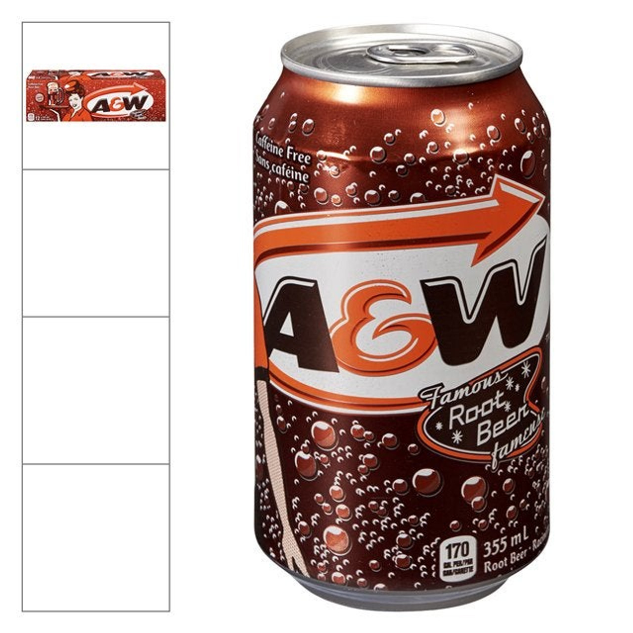 A&W Root Beer Soft Drink, A&W Can | 355ML/Unit, 12 Units/Case