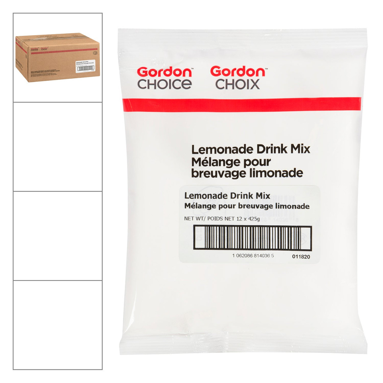 Gordon Choice Lemonade Drink Mix, Crystal Bulk | 425G/Unit, 12 Units/Case