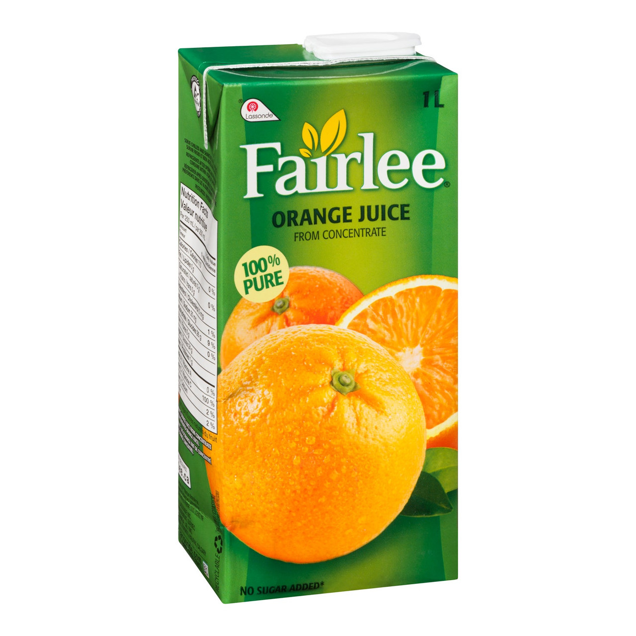 Fairlee Orange Juice, 100 Percent, Tetra | 1L/Unit, 12 Units/Case