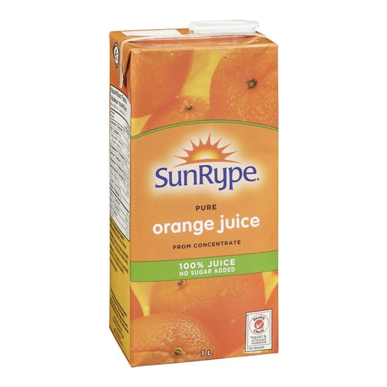 Sunrype Unsweetened Orange Juice, Tetra | 1L/Unit, 12 Units/Case