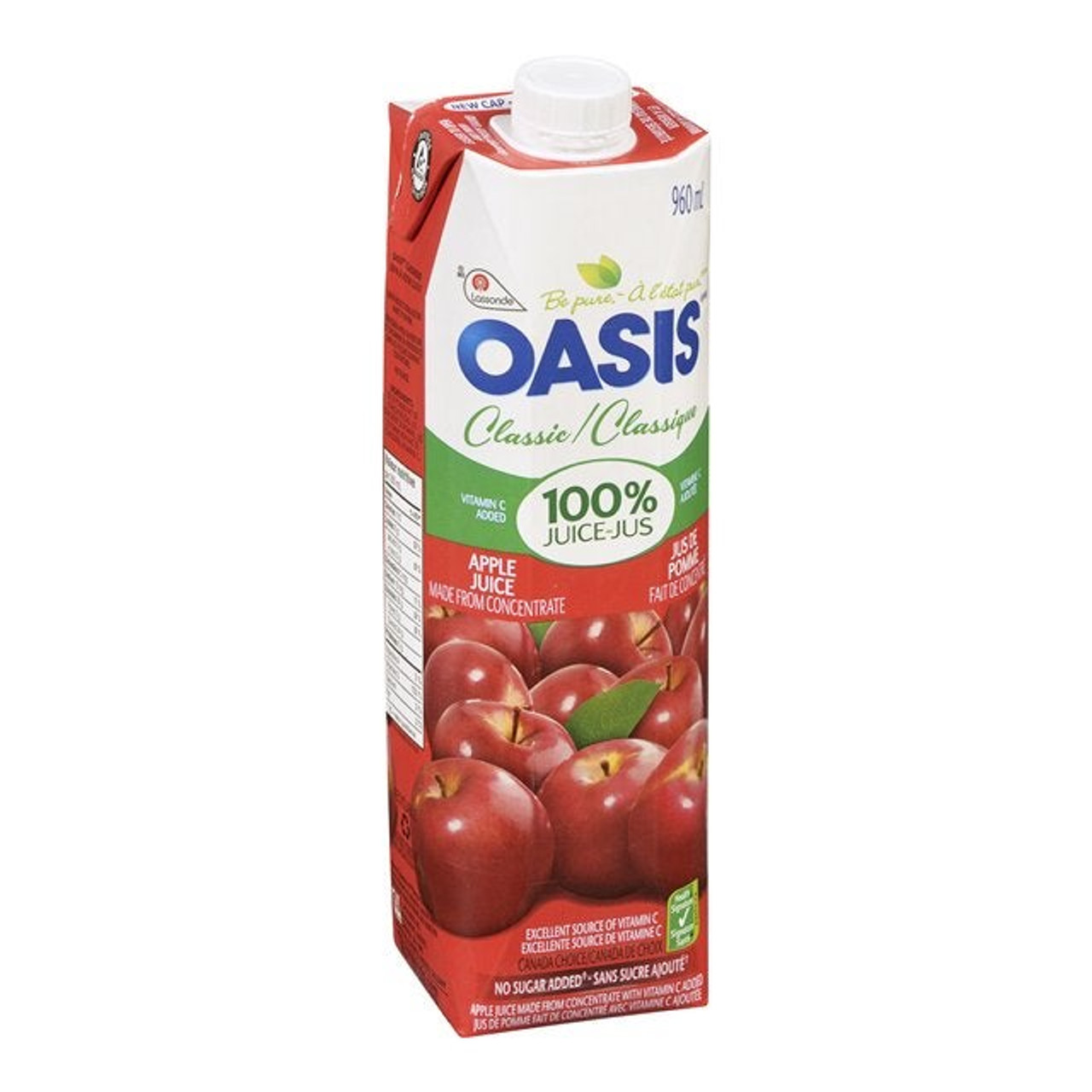 Oasis Apple Juice, 100 Percent, Tetra | 960ML/Unit, 12 Units/Case