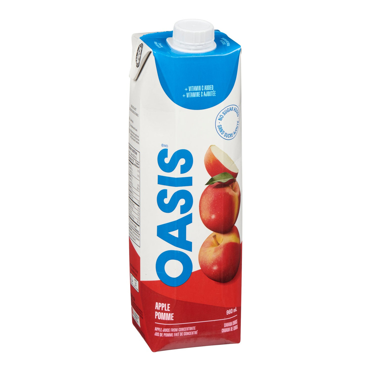 Oasis Apple Juice, 100 Percent, Tetra | 960ML/Unit, 12 Units/Case